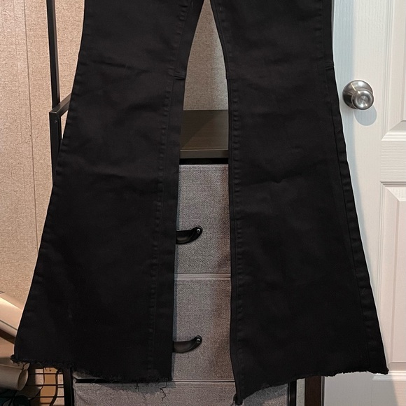 Classic Black Flare Wide Leg Jeans - Picture 1 of 2